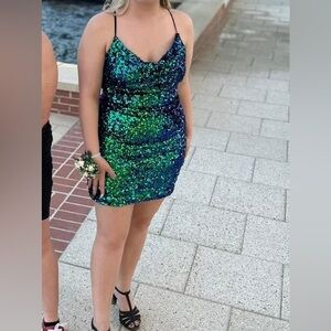 Sequin hoco/Mardi Gras dress